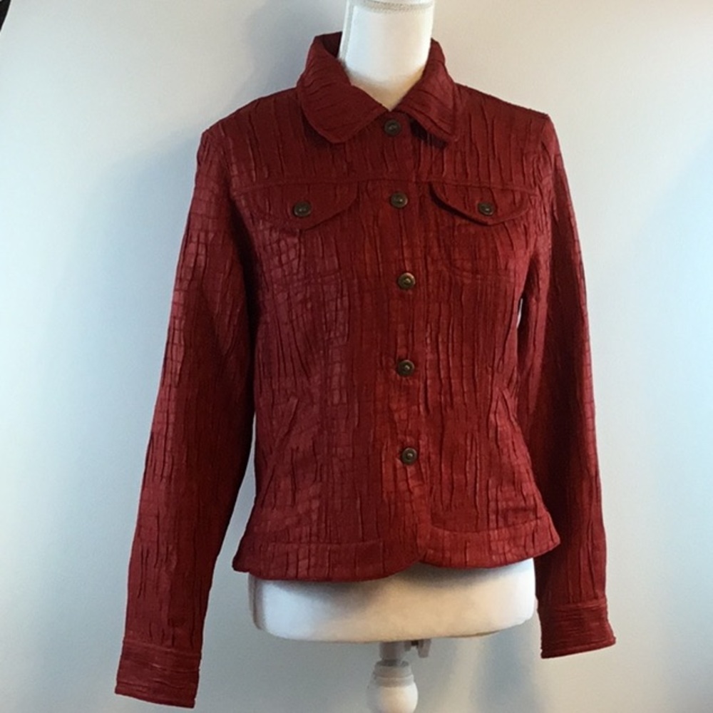 Ruby Rd. Jacket size 6 brick red coat top shirt